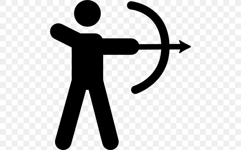 Bowhunting Bow And Arrow Clip Art, PNG, 512x512px, Hunting, Archery, Area, Black And White, Bow And Arrow Download Free