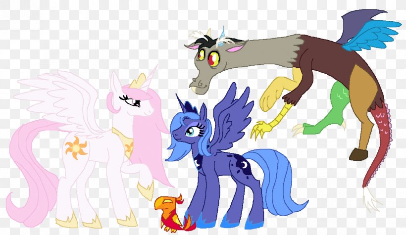 Pony Princess Celestia Princess Luna Discord, PNG, 1184x687px, Pony, Animal Figure, Art, Carnivoran, Cartoon Download Free