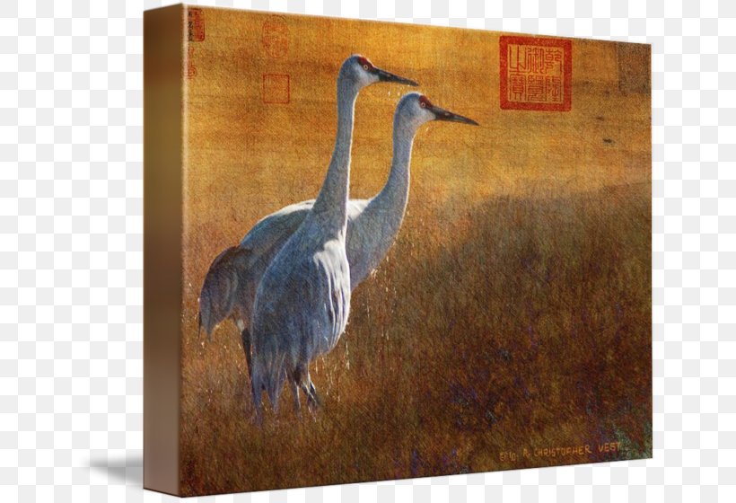 Painting Picture Frames Crane Fauna Art, PNG, 650x560px, Painting, Aluminium, Art, Beak, Bird Download Free