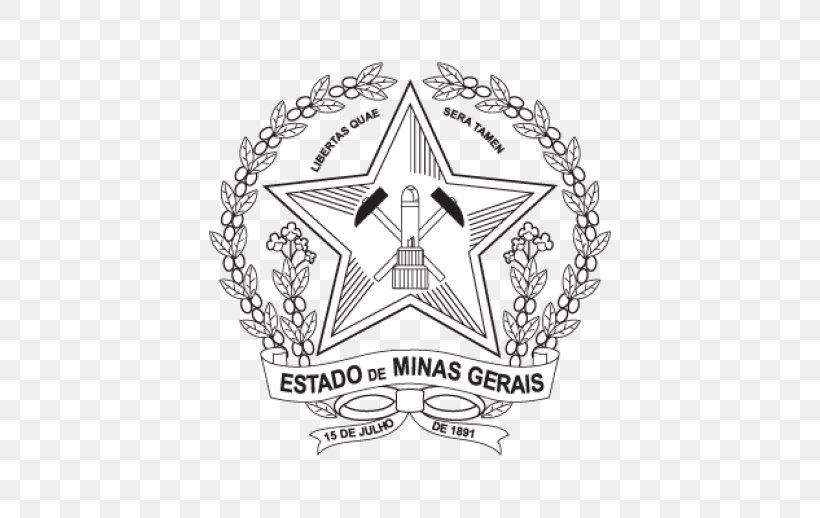 Brasão De Minas Gerais Logo Coat Of Arms Brasão Do Estado Do Rio De Janeiro, PNG, 518x518px, Minas Gerais, Artwork, Black And White, Brand, Cdr Download Free