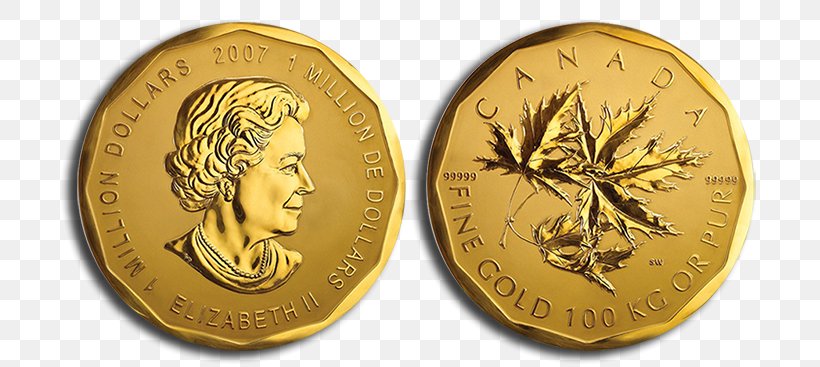 Gold Coin Canadian Gold Maple Leaf Dollar Coin, PNG, 700x367px, Watercolor, Cartoon, Flower, Frame, Heart Download Free