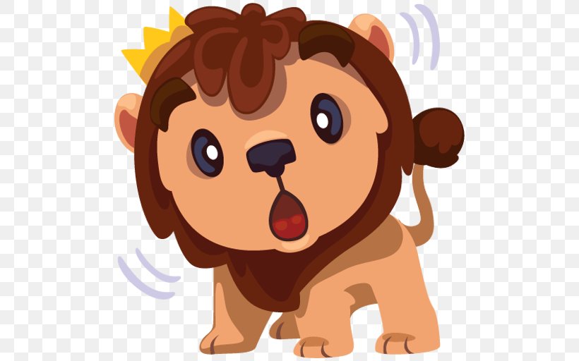 Puppy Lion Sticker Telegram VKontakte, PNG, 496x512px, Watercolor, Cartoon, Flower, Frame, Heart Download Free