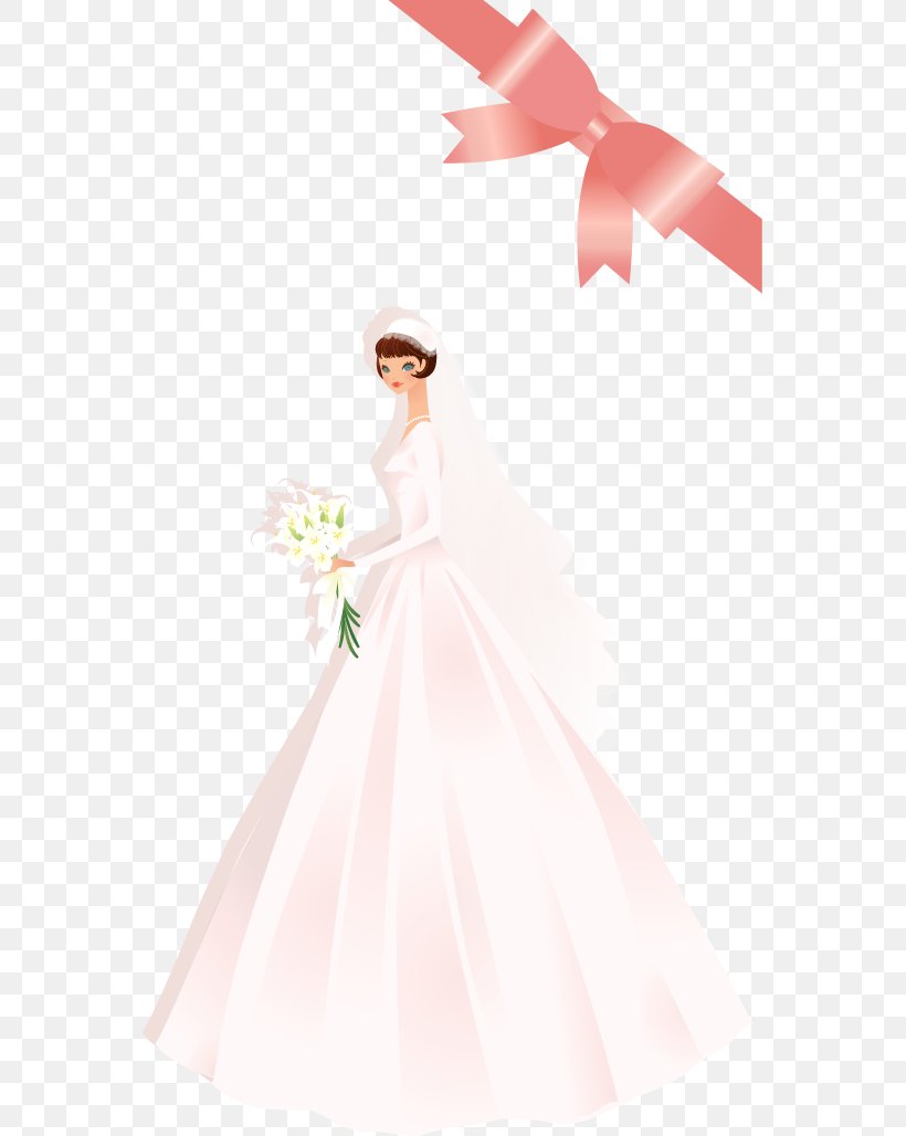 Bride Wedding Dress, PNG, 561x1028px, Watercolor, Cartoon, Flower, Frame, Heart Download Free