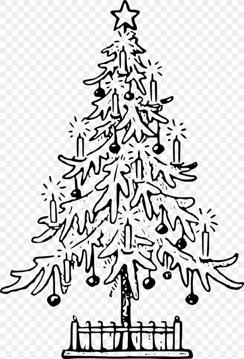Drawing Christmas Tree Folk Art Clip Art, PNG, 870x1280px, Drawing, Art, Black And White, Branch, Calligraphy Download Free