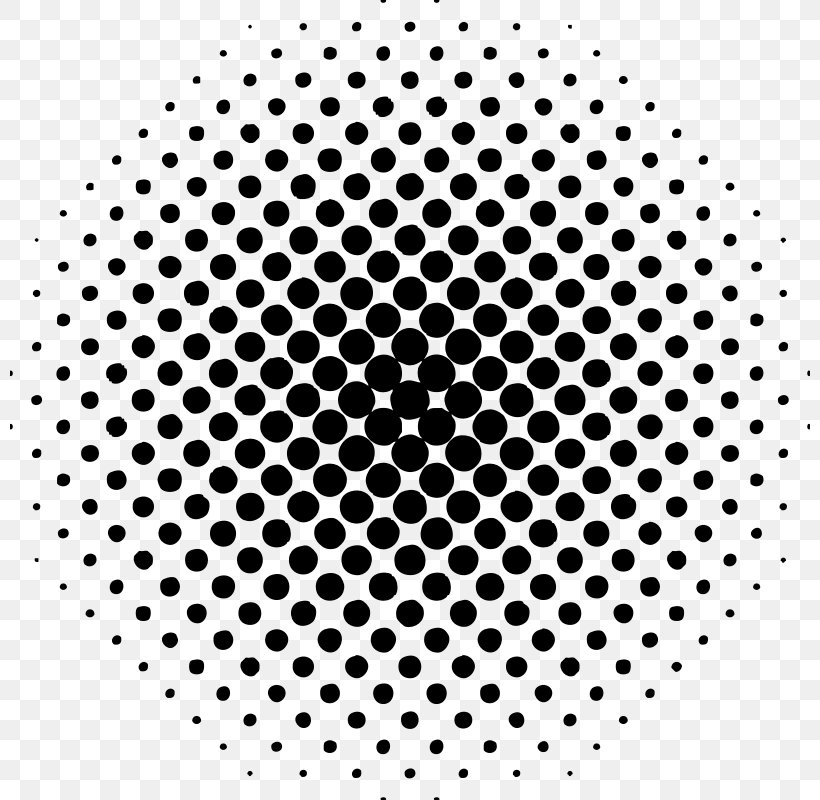 Halftone Circle, PNG, 800x800px, Halftone, Area, Black, Black And White, Color Download Free
