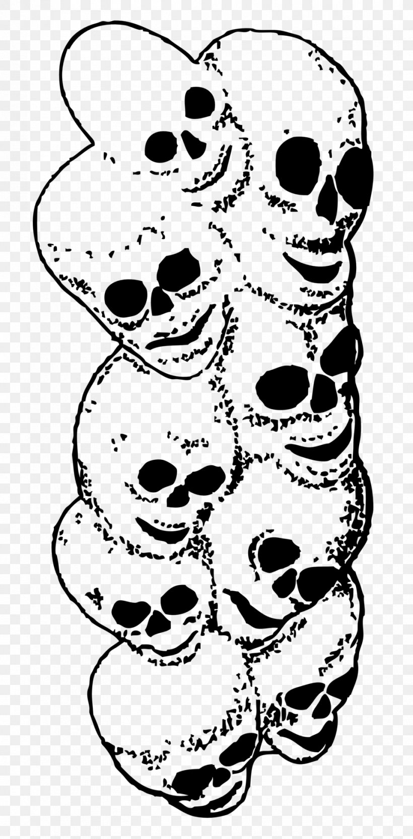 Skull Drawing Clip Art, PNG, 958x1947px, Skull, Area, Art, Artwork, Black Download Free