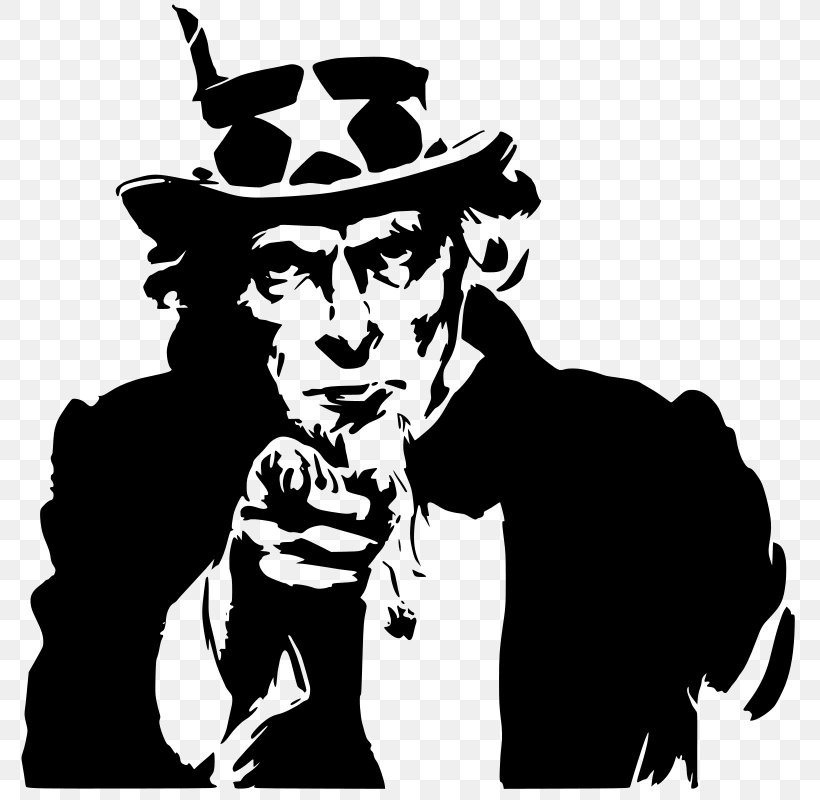 Uncle Sam Royalty-free Clip Art, PNG, 794x800px, Uncle Sam, Art, Black And White, Drawing, Fictional Character Download Free