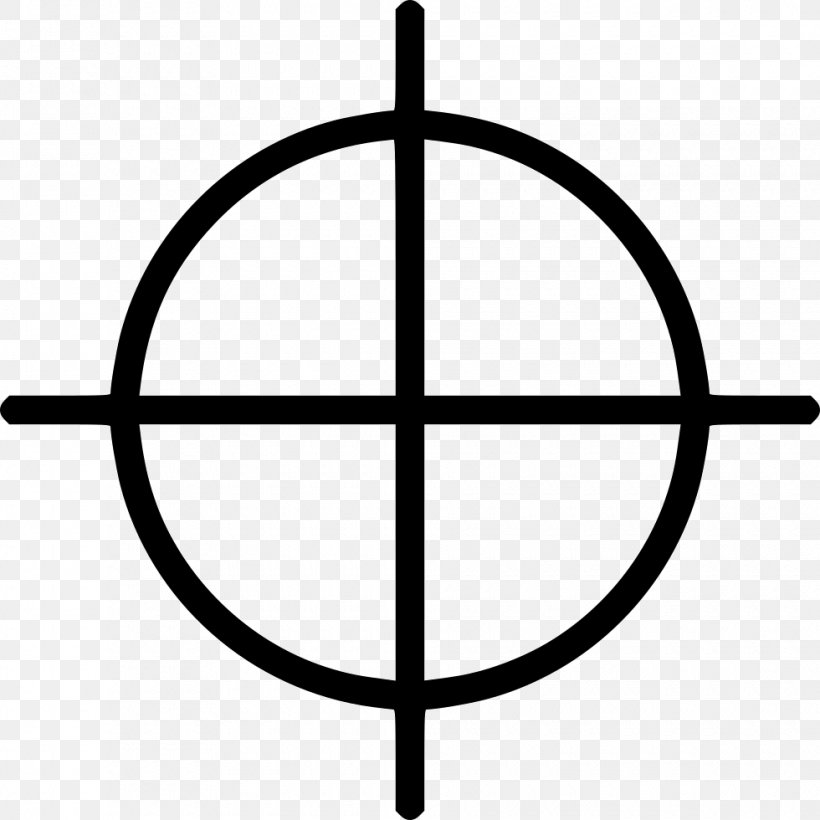 Vector Graphics Reticle Illustration, PNG, 980x980px, Reticle, Area, Black And White, Bullseye, Royaltyfree Download Free