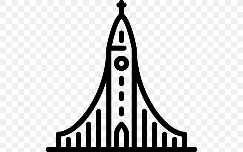 Hallgrímskirkja Clip Art, PNG, 512x512px, Monument, Black And White, Brand, Logo, Monochrome Download Free