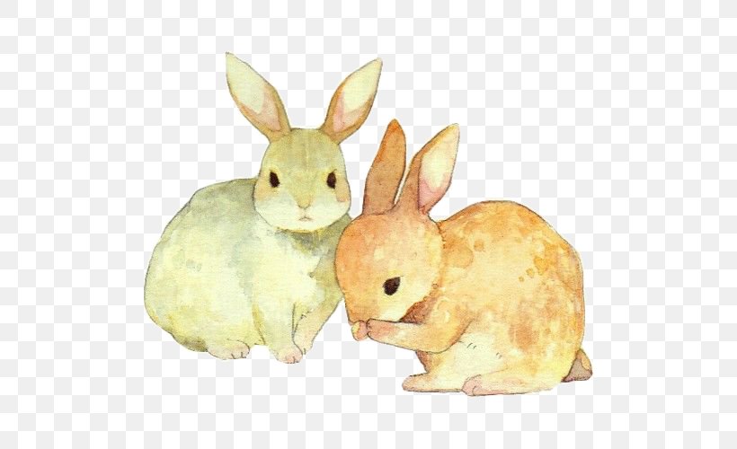 Rabbit Illustration Watercolor Painting Drawing Image, PNG, 500x500px, 2018, Rabbit, Art, Domestic Rabbit, Drawing Download Free