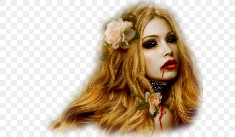 Vampire Werewolf Desktop Wallpaper Female Blond, PNG, 600x480px, Watercolor, Cartoon, Flower, Frame, Heart Download Free