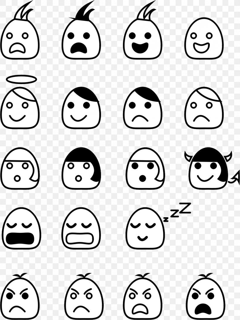 Emoticon Smiley Clip Art, PNG, 1048x1399px, Emoticon, Black, Black And White, Drawing, Emotion Download Free
