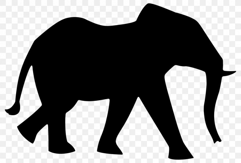 African Elephant Silhouette Indian Elephant, PNG, 1000x678px, African Elephant, Asian Elephant, Big Cats, Black, Black And White Download Free