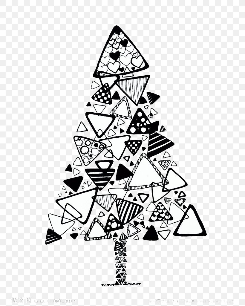Tree Euclidean Vector Triangle, PNG, 765x1024px, Tree, Art, Black And White, Christmas, Christmas Tree Download Free
