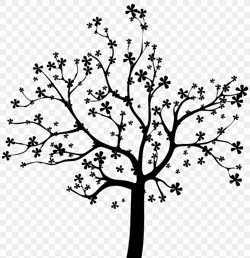 Clip Art Line Flower Point Plant Stem, PNG, 7012x7241px, Flower, Blackandwhite, Blossom, Botany, Branch Download Free