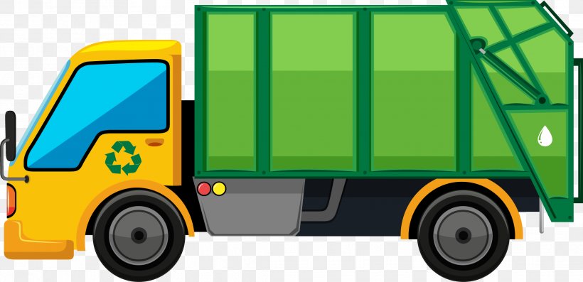 Garbage Truck Rubbish Bins & Waste Paper Baskets Clip Art, PNG, 2236x1084px, Garbage Truck, Automotive Design, Brand, Car, Commercial Vehicle Download Free