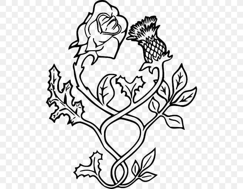Thistle Rose Tattoo Scotland Drawing, PNG, 510x640px, Watercolor, Cartoon, Flower, Frame, Heart Download Free