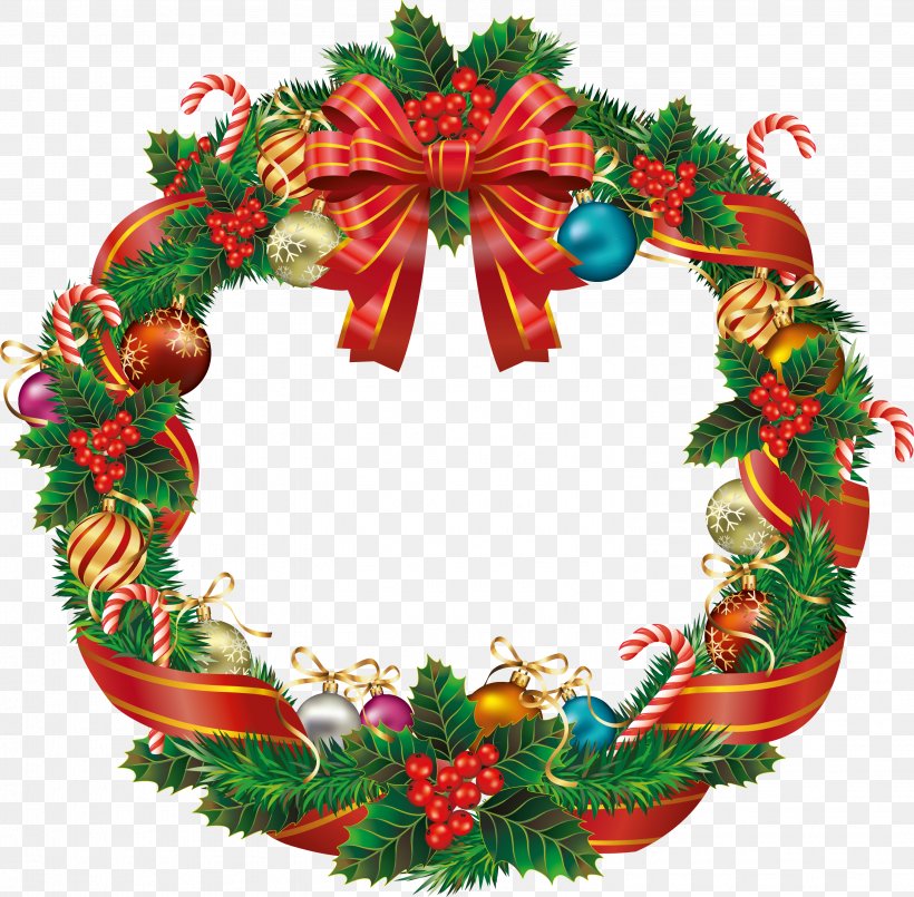 Christmas Ornament Wreath Clip Art, PNG, 2994x2940px, Christmas, Christmas Decoration, Christmas Lights, Christmas Ornament, Christmas Tree Download Free