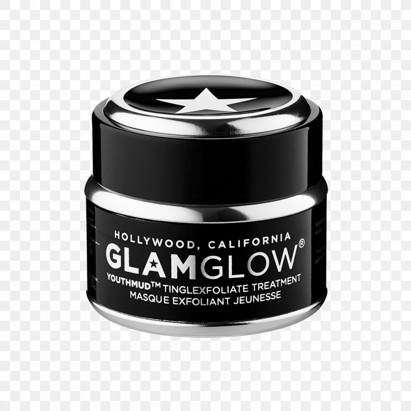 GLAMGLOW YOUTHMUD Tinglexfoliate Treatment Cosmetics Cream Face Beauty, PNG, 1000x1000px, Watercolor, Cartoon, Flower, Frame, Heart Download Free