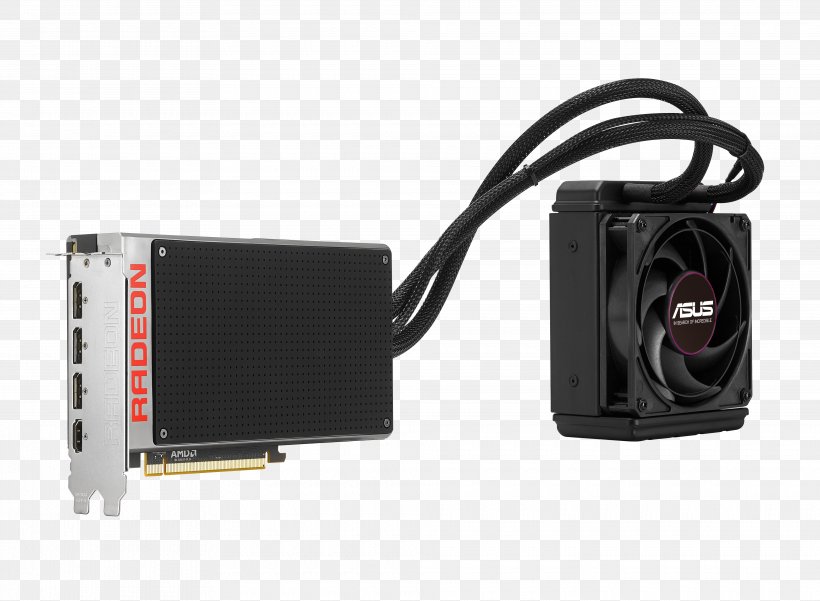 Graphics Cards & Video Adapters AMD Radeon R9 Fury X High Bandwidth Memory PCI Express, PNG, 3940x2888px, Graphics Cards Video Adapters, Amd Radeon R9 Fury X, Amd Radeon Rx 200 Series, Asus, Bit Download Free
