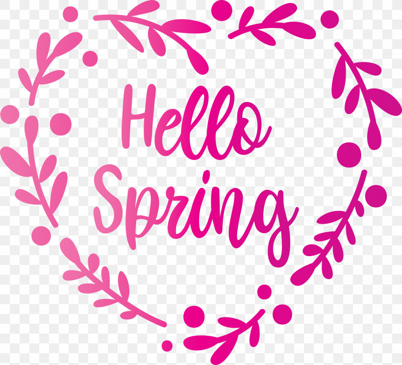 Hello Spring Spring, PNG, 3000x2725px, Hello Spring, Calligraphy, Heart, Love, Magenta Download Free