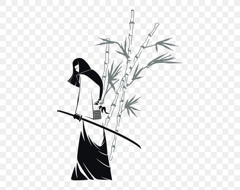 Wall Decal Sticker Samurai Interior Design Services, PNG, 650x650px, Wall Decal, Art, Beak, Bird, Black And White Download Free