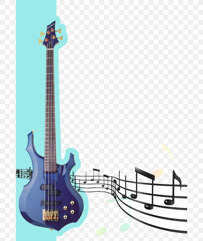 Bass Guitar Electric Guitar Musical Note, PNG, 692x973px, Watercolor, Cartoon, Flower, Frame, Heart Download Free