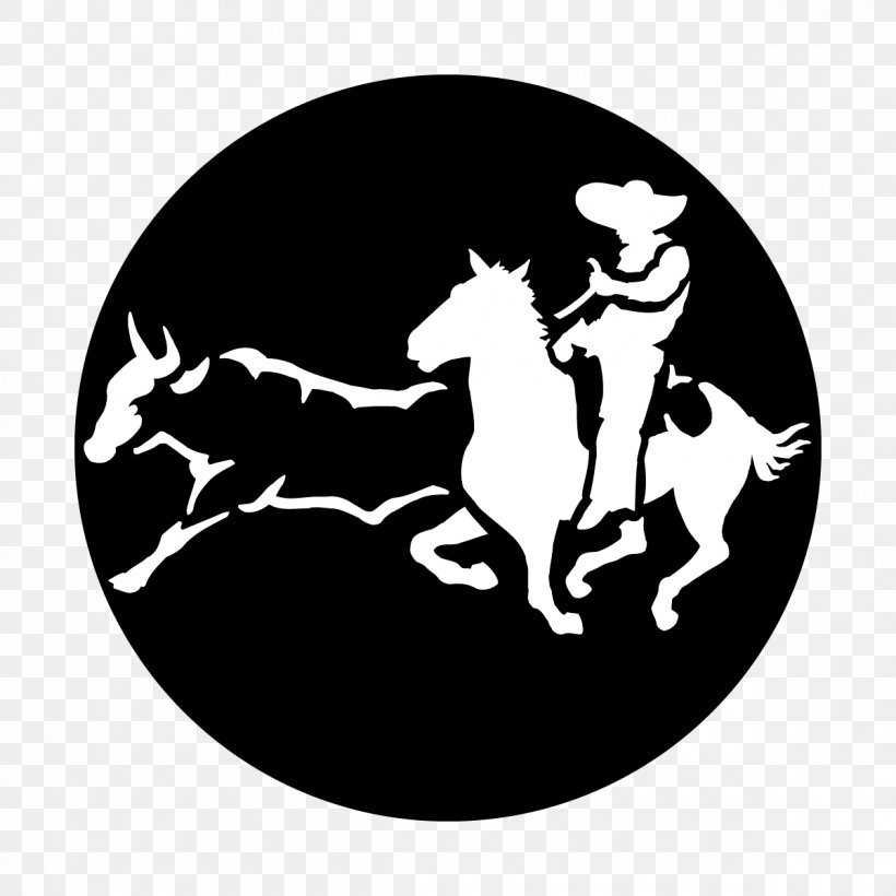 Calf Roping Mustang Gobo Metal Cowboy, PNG, 1200x1200px, Calf Roping, Art, Black, Black And White, Com Download Free
