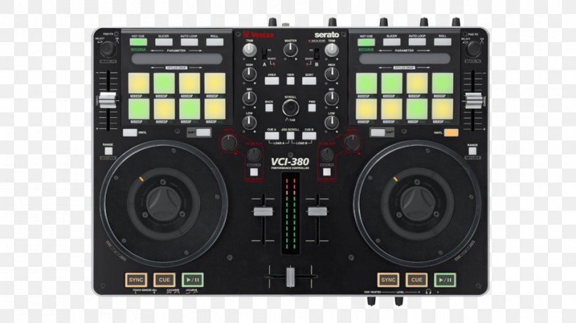 DJ Controller Vestax VCI-380 Disc Jockey DJ Mixer, PNG, 961x540px, Watercolor, Cartoon, Flower, Frame, Heart Download Free