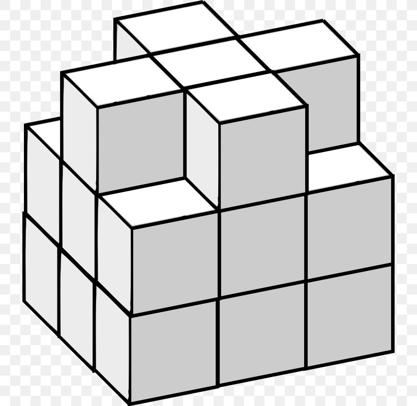 Rubik's Cube 3D Tetris Three-dimensional Space, PNG, 732x800px, 3d Tetris, Area, Black And White, Game, Material Download Free