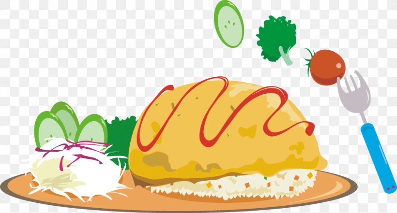 Omurice Gimbap Omelette Egg Vector Graphics, PNG, 978x527px, Omurice, Cartoon, Commodity, Cuisine, Dessert Download Free