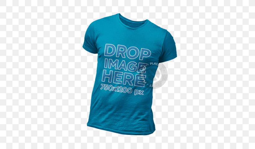 T-shirt Sleeve Turquoise Font, PNG, 640x480px, Tshirt, Active Shirt, Aqua, Blue, Brand Download Free