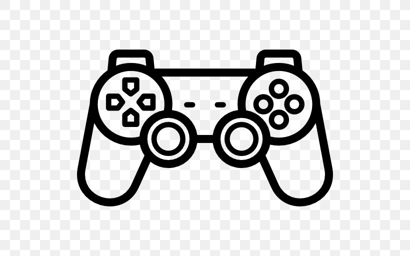 Game Controllers Video Game Clip Art, PNG, 512x512px, Game Controllers, Area, Black And White, Computer Software, Gamepad Download Free