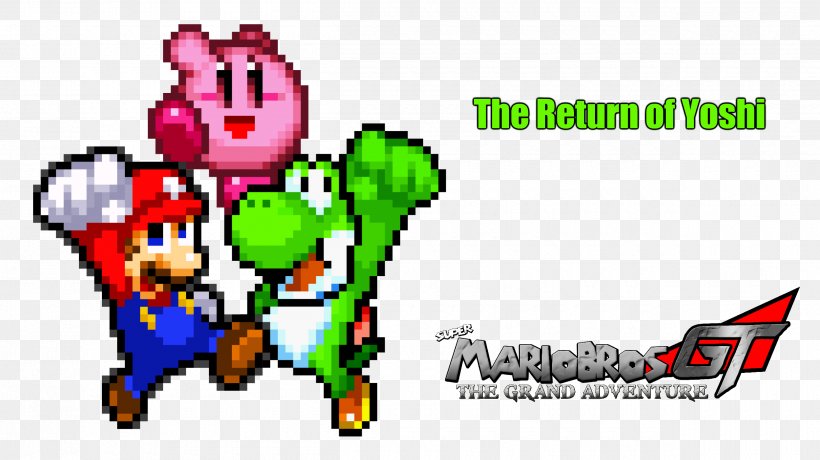 Mario Bros. Kirby Mario & Yoshi King Dedede, PNG, 2500x1405px, Watercolor, Cartoon, Flower, Frame, Heart Download Free