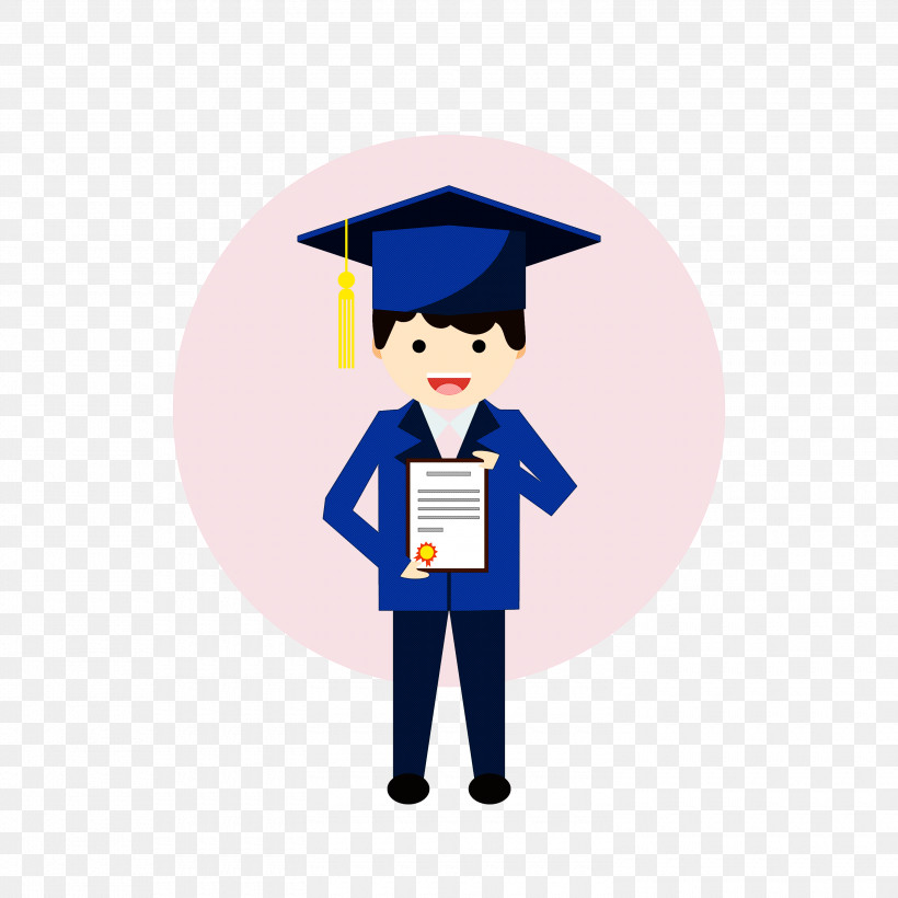 Graduation, PNG, 3000x3000px, Graduation, Academic Dress, Cartoon, Diploma, Headgear Download Free