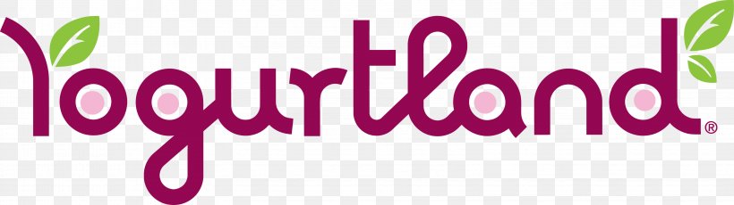 Logo Yogurtland Yoghurt Clip Art Image, PNG, 3204x900px, Logo, Brand, Magenta, Pink, Purple Download Free