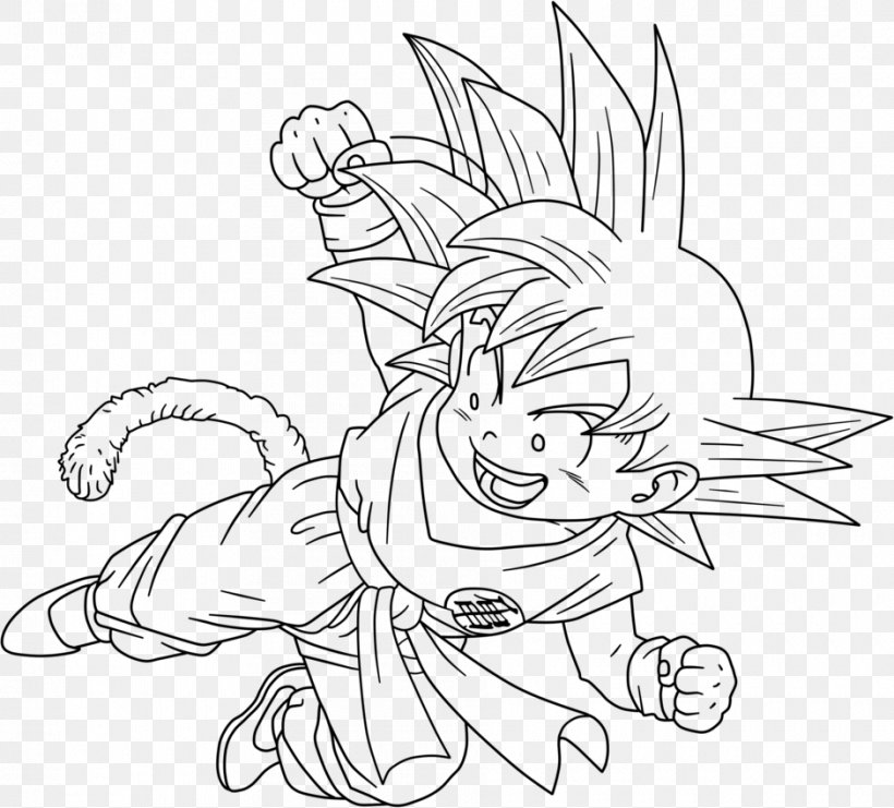 Goku Gohan Vegeta Trunks Line Art, PNG, 940x850px, Goku, Artwork, Black, Black And White, Coloring Book Download Free