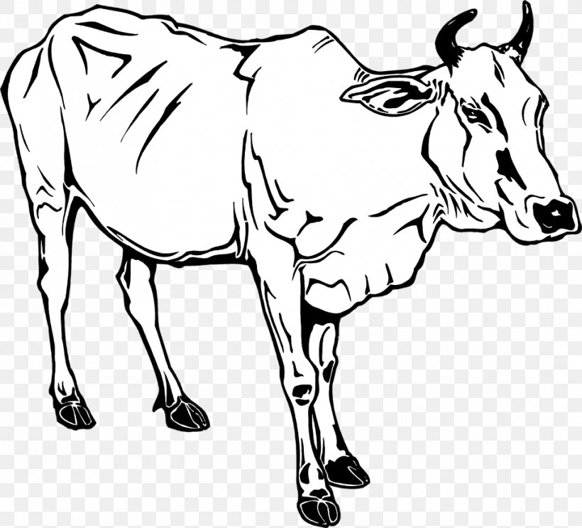 Dairy Cattle Ox Water Buffalo Clip Art, PNG, 958x869px, Dairy Cattle, Animal Figure, Animal Husbandry, Artwork, Black And White Download Free