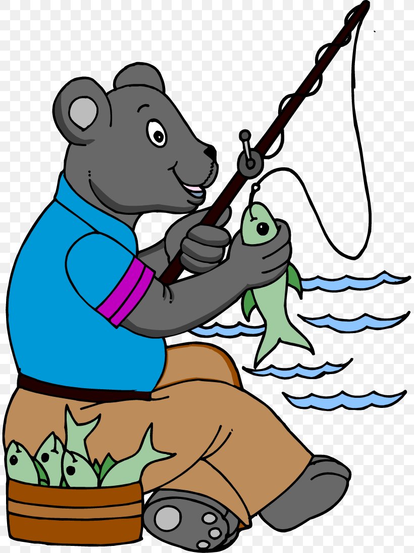 Bear Fishing Cartoon Angling Clip Art, PNG, 811x1094px, Watercolor, Cartoon, Flower, Frame, Heart Download Free