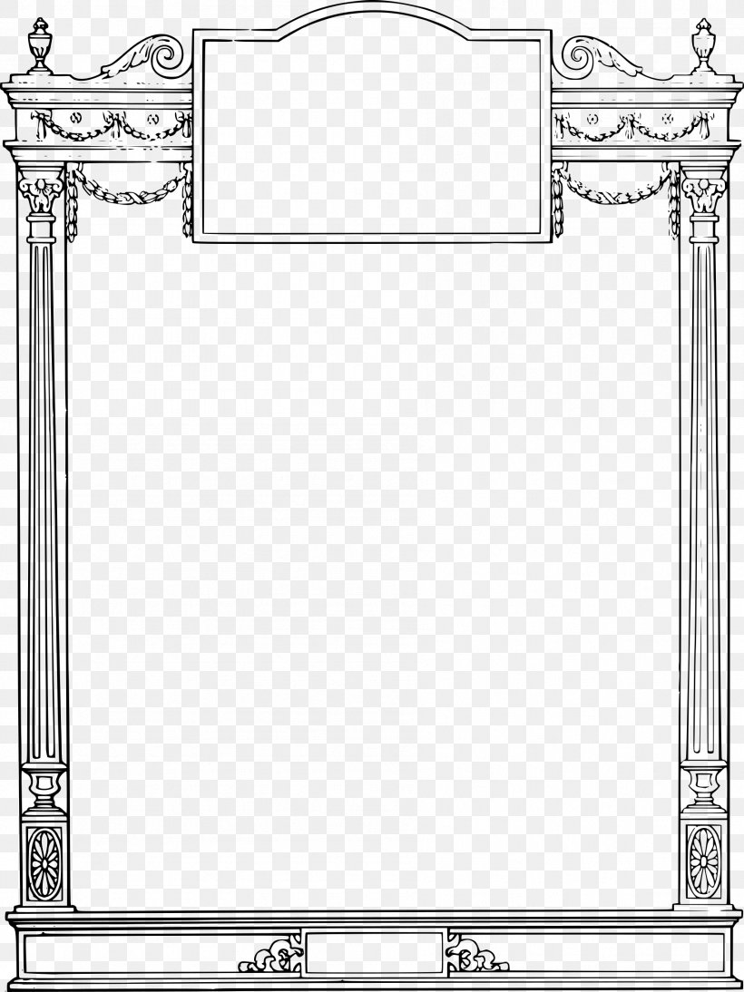Picture Frames Clip Art, PNG, 1798x2400px, Picture Frames, Area, Black And White, Classical Order, Door Download Free