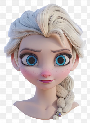Elsa Princess - Beautiful Animated Character With Blonde Hair And Blue Eyes PNG