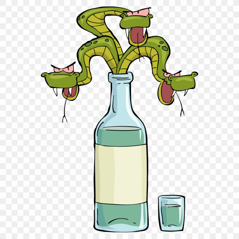 Snake Drawing Clip Art, PNG, 1000x1000px, Snake, Art, Barware, Bottle, Cartoon Download Free