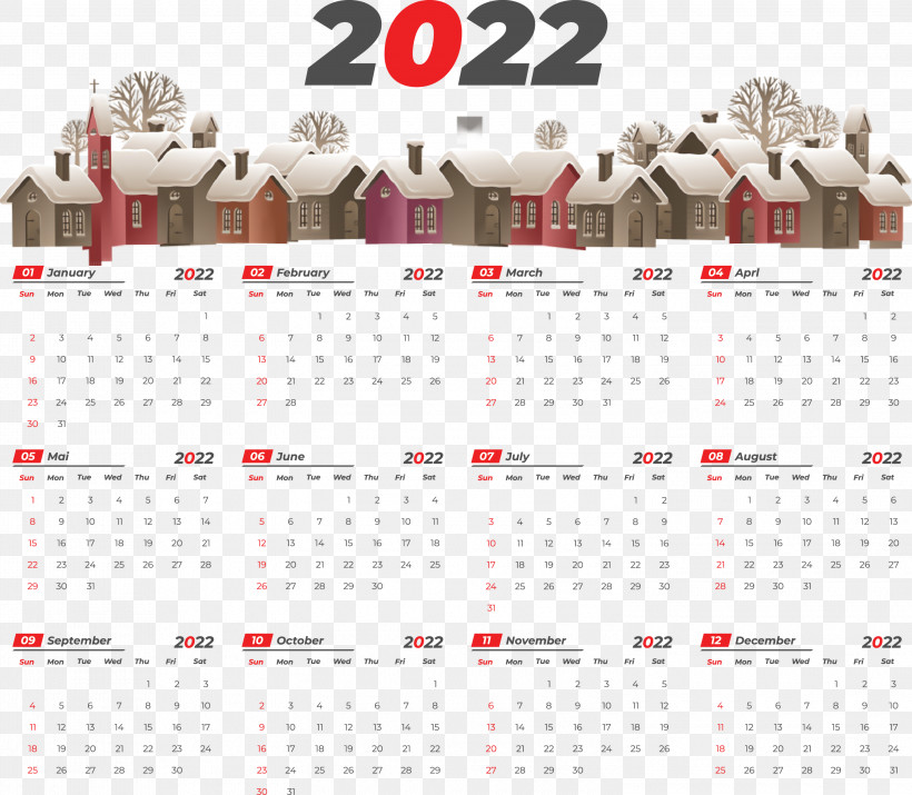 2022 Printable Yearly Calendar 2022 Calendar, PNG, 3000x2618px, New Year, Calendar System, Calendar Year, Christmas Day, Diego Costa Download Free