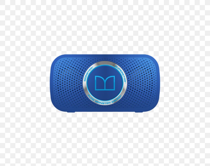 Loudspeaker Monster Cable Monster SuperStar Wireless Speaker, PNG, 650x650px, Loudspeaker, Bluetooth, Brand, Cobalt Blue, Electric Blue Download Free