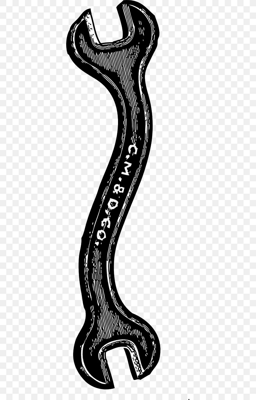 Wrench Hand Tool Clip Art, PNG, 640x1280px, Wrench, Adjustable Spanner, Black And White, Hand Tool, Monkey Wrench Download Free