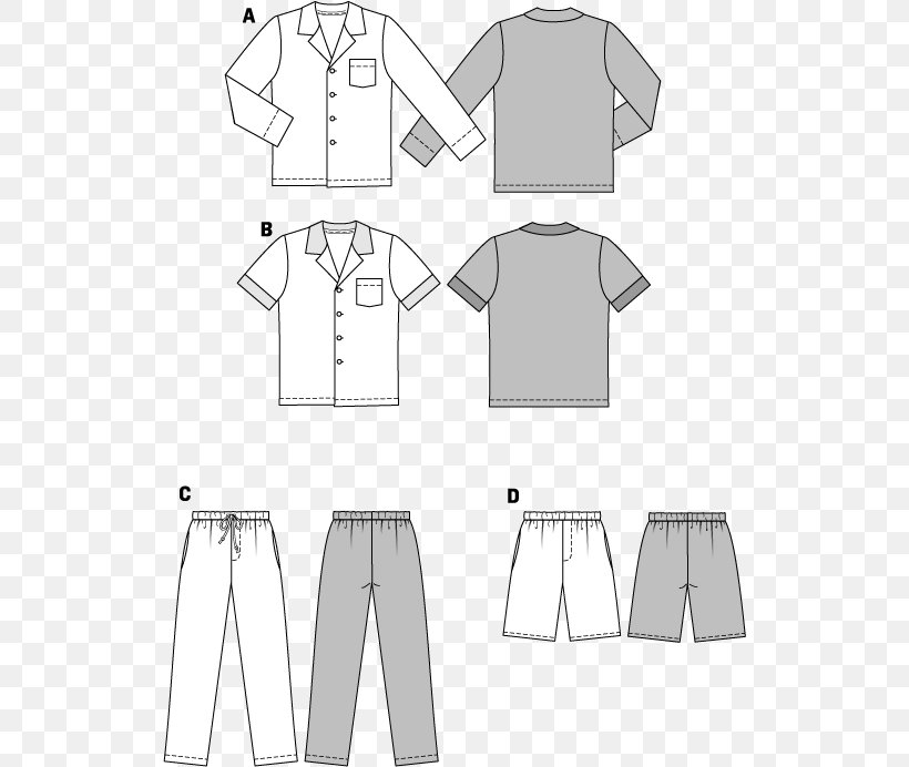Sleeve T-shirt Burda Style Sewing Pattern, PNG, 526x692px, Sleeve, Area, Bermuda Shorts, Black, Black And White Download Free