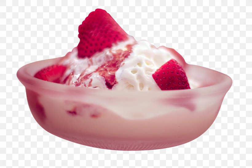 Strawberry Ice Cream Frozen Yogurt Sundae, PNG, 1024x683px, Ice Cream, Aedmaasikas, Berry, Chocolate Ice Cream, Cream Download Free