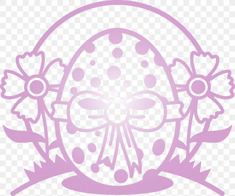 Pink Purple Bone Skull Circle, PNG, 3000x2504px, Happy Easter, Bone, Circle, Paint, Pink Download Free