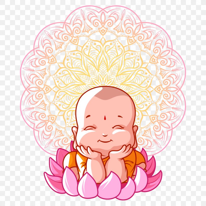 Vesak Buddhas Birthday Buddhism Ku1e63itigarbha Illustration, PNG, 1000x1000px, Watercolor, Cartoon, Flower, Frame, Heart Download Free