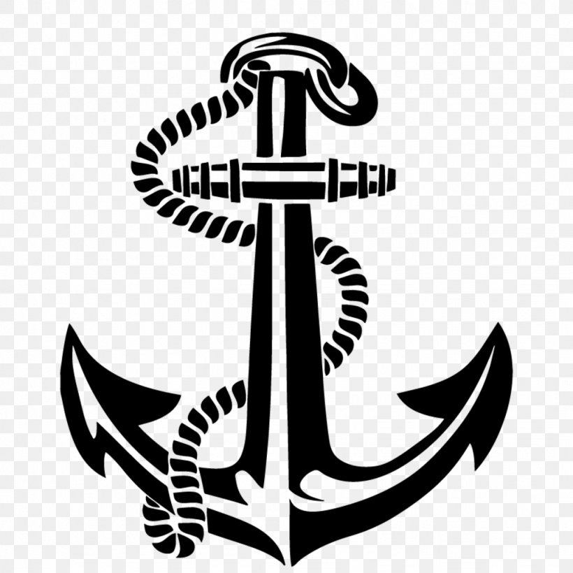 Anchor Ship Clip Art, PNG, 1024x1024px, Anchor, Black And White, Brand, Illustration, Logo Download Free